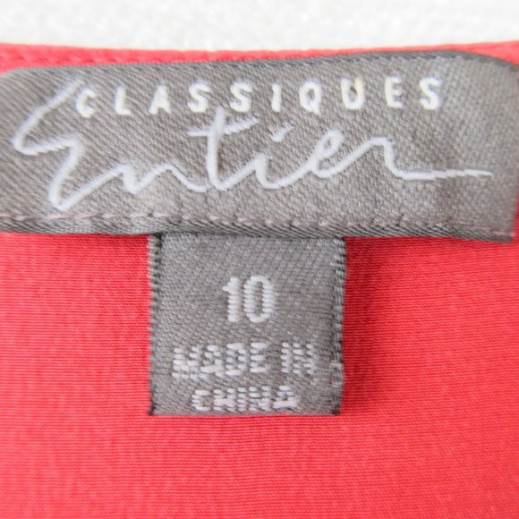 classiques entier 100% Silk Tank Top Size 10 Candy Apple Red - Picture 4 of 9